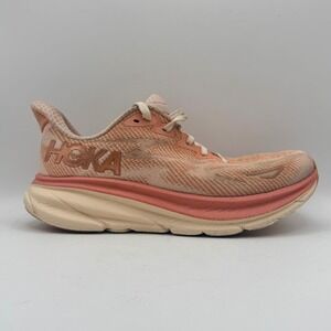 HOKA One One Clifton 9 Women's Size 7.5 Pink Peach Running Athletic Shoes